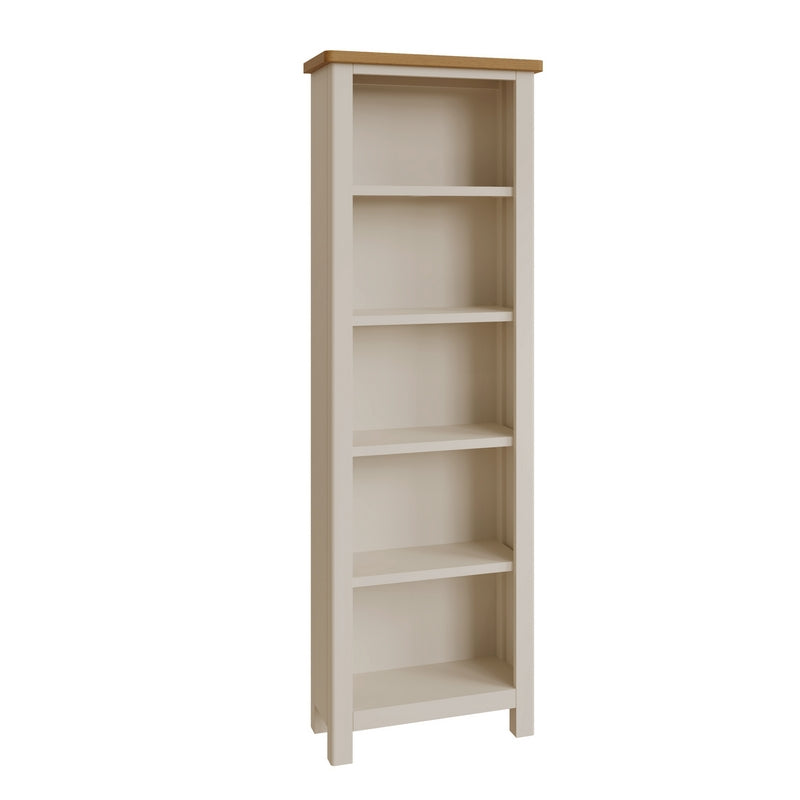 Westbridge Tall Bookcase Oak Grey 5 Drawers