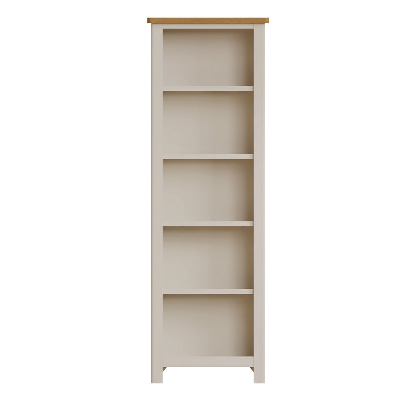 Westbridge Tall Bookcase Oak Grey 5 Drawers