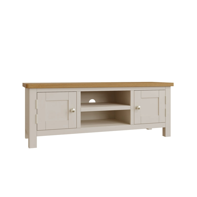 Westbridge TV Unit Oak Grey 2 Shelves 2 Doors