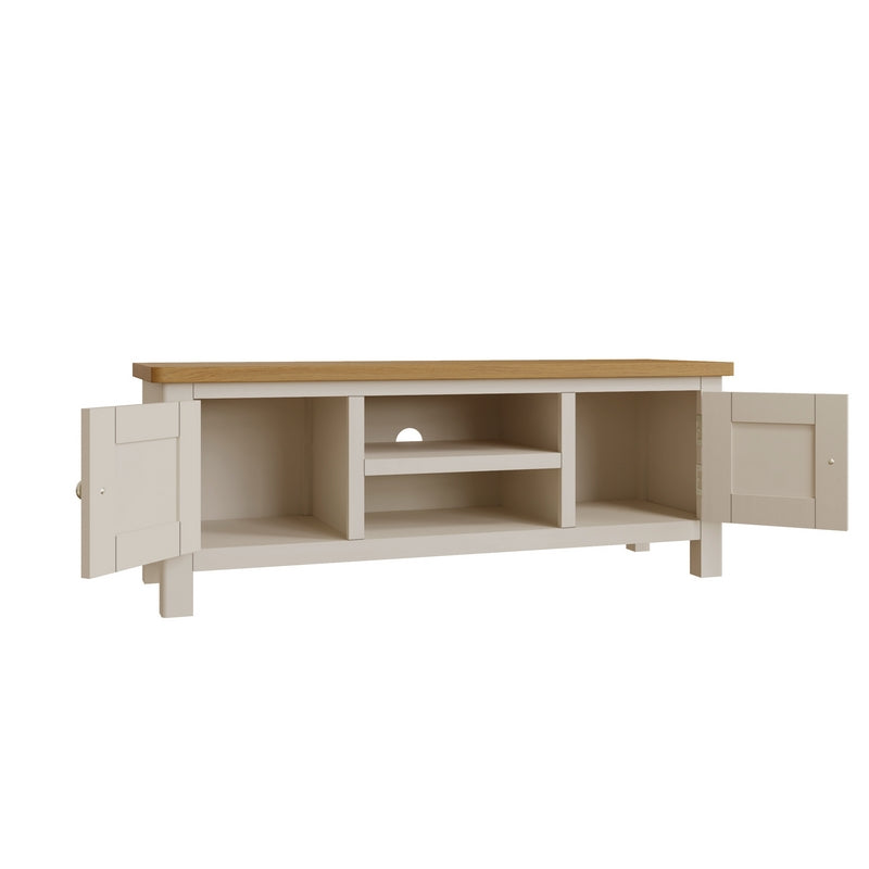 Westbridge TV Unit Oak Grey 2 Shelves 2 Doors