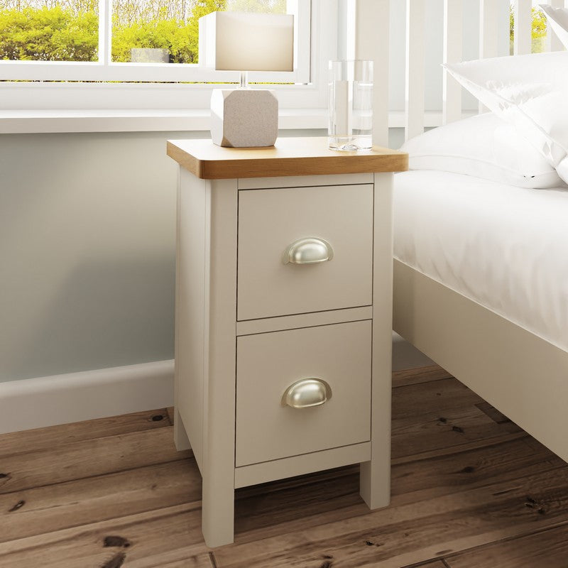 Westbridge Bedside Table Oak Grey 2 Drawers