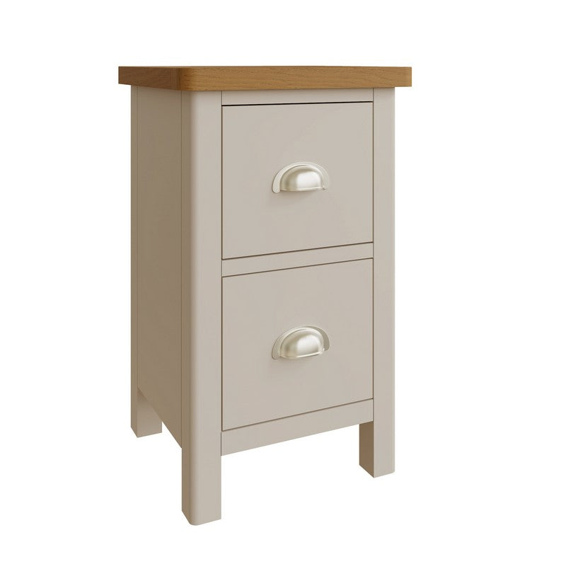 Westbridge Bedside Table Oak Grey 2 Drawers