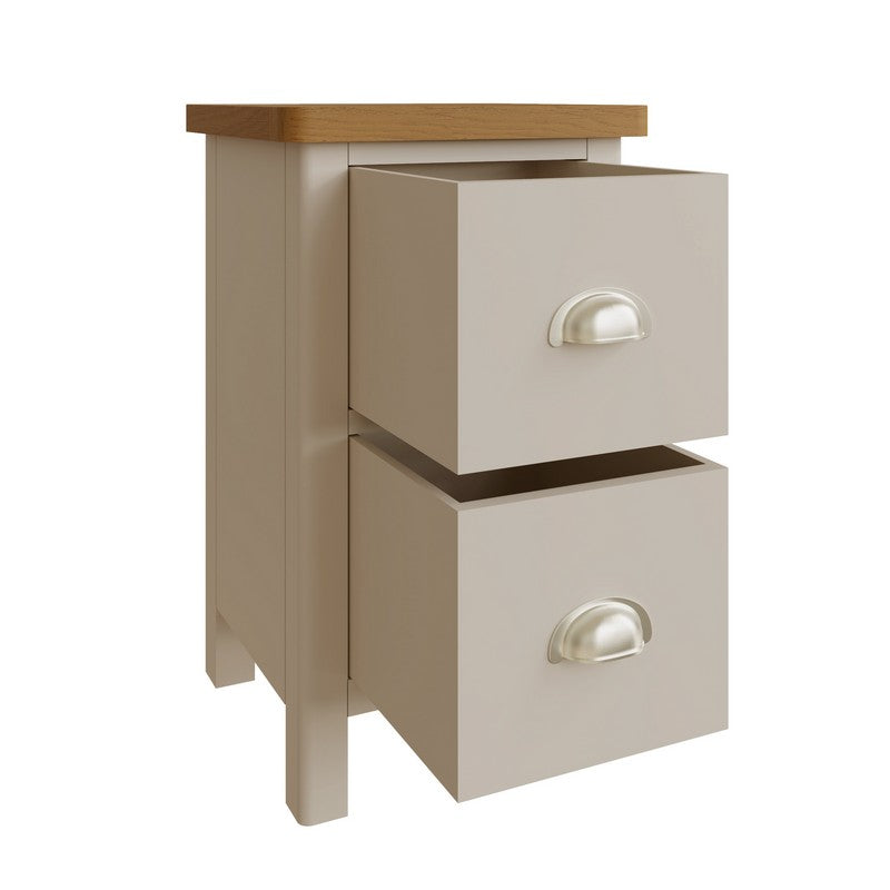 Westbridge Bedside Table Oak Grey 2 Drawers