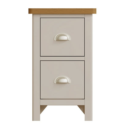 Westbridge Bedside Table Oak Grey 2 Drawers