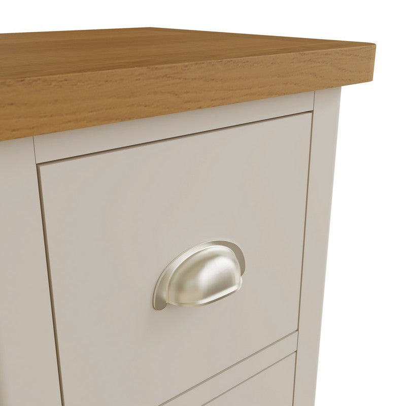 Westbridge Bedside Table Oak Grey 2 Drawers