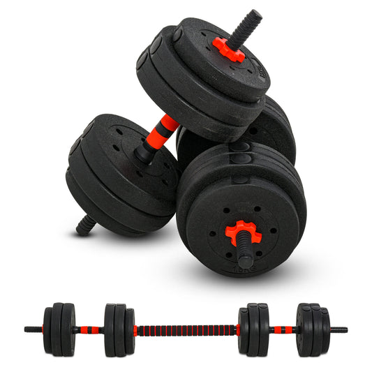 Homcom 25kg Adjustable 2 IN 1 Barbell Dumbbells Weight Set for Body Fitness Lifting