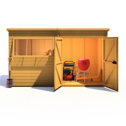 Shire Ranger 5' 10" x 11' 9" Pent Shed - Classic Coated Shiplap