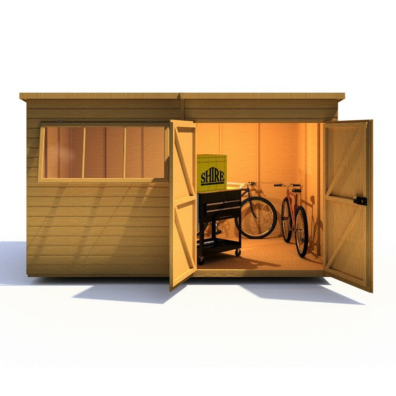 Shire Ranger 7' 10" x 11' 9" Pent Shed - Premium Coated Shiplap