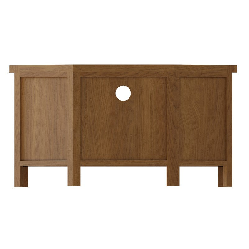 Rutland Corner TV Unit Oak Natural 1 Shelf 2 Drawers