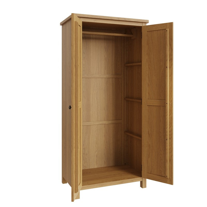 Rutland Tall Wardrobe Oak Natural 2 Doors