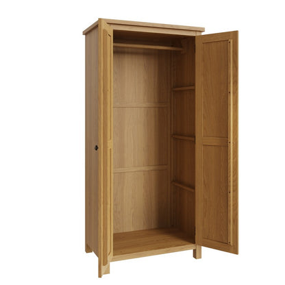 Rutland Tall Wardrobe Oak Natural 2 Doors