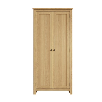 Rutland Tall Wardrobe Oak Natural 2 Doors