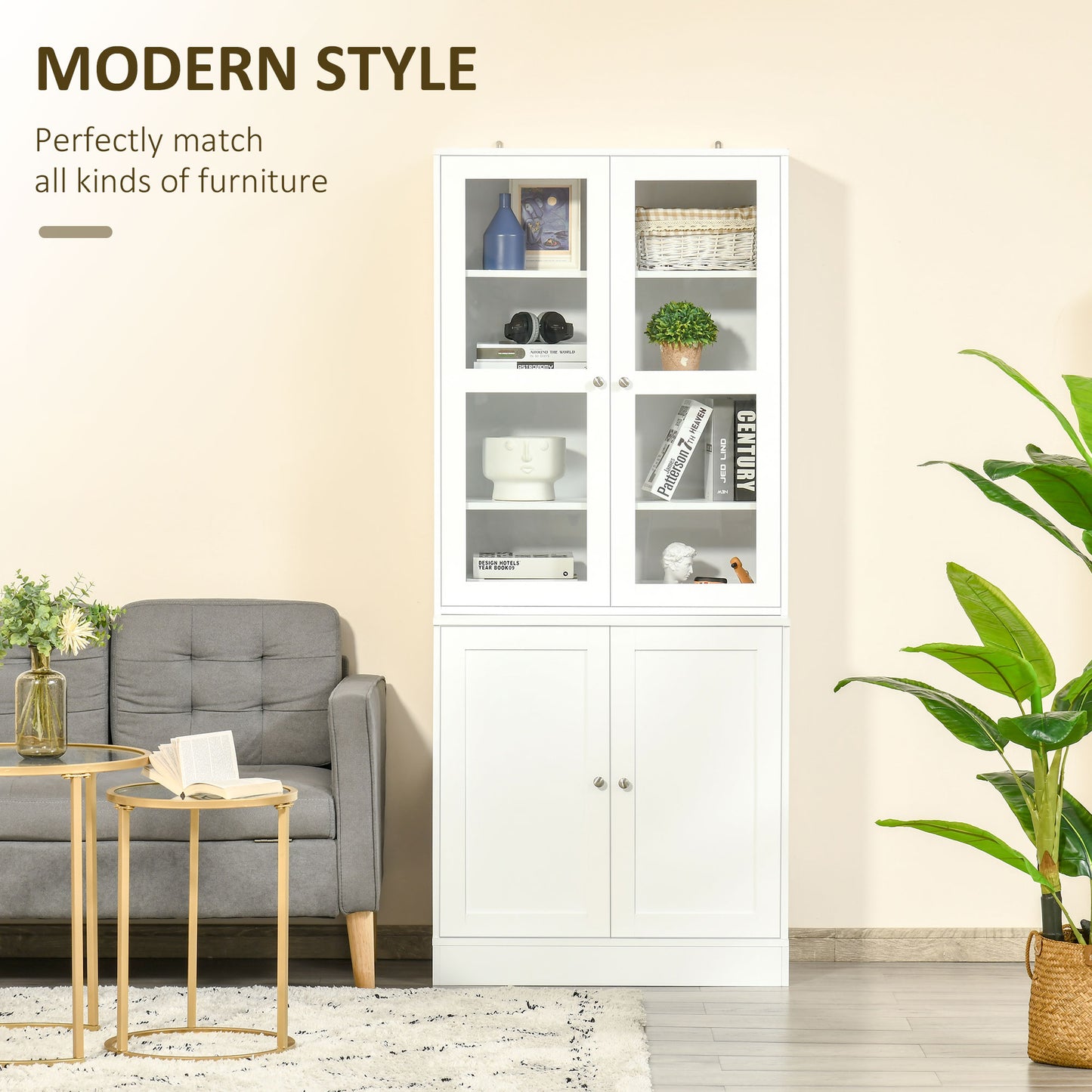 Homcom Modern Bookcase with Doors