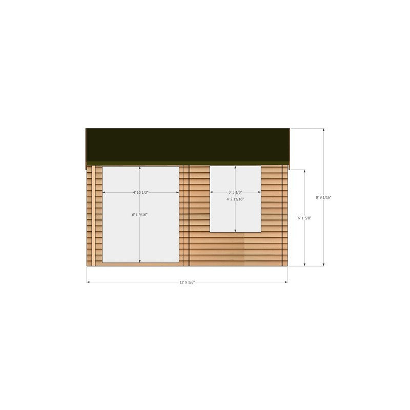 Shire Ringwood 11' 9" x 12' 9" Reverse Apex Log Cabin - Premium 28mm Cladding Tongue & Groove with Assembly