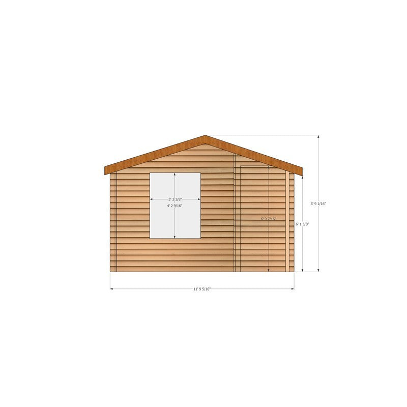 Shire Ringwood 11' 9" x 12' 9" Reverse Apex Log Cabin - Premium 28mm Cladding Tongue & Groove