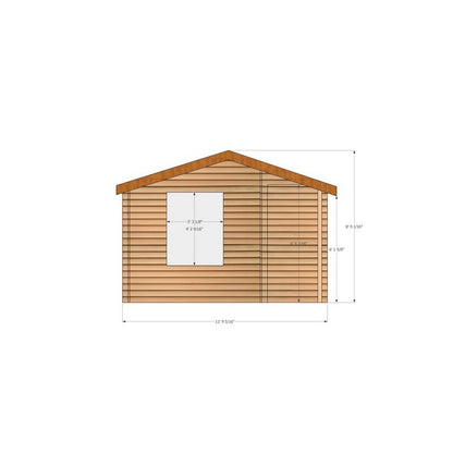 Shire Ringwood 11' 9" x 12' 9" Reverse Apex Log Cabin - Premium 28mm Cladding Tongue & Groove