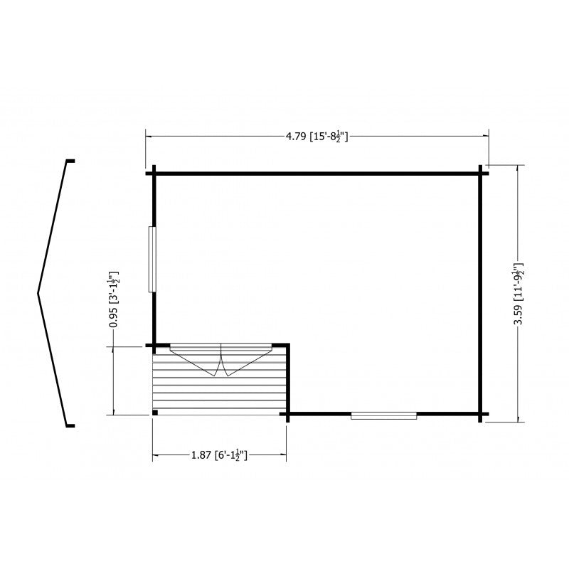 Shire Ringwood 11' 9" x 15' 8" Reverse Apex Log Cabin - Premium 28mm Cladding Tongue & Groove