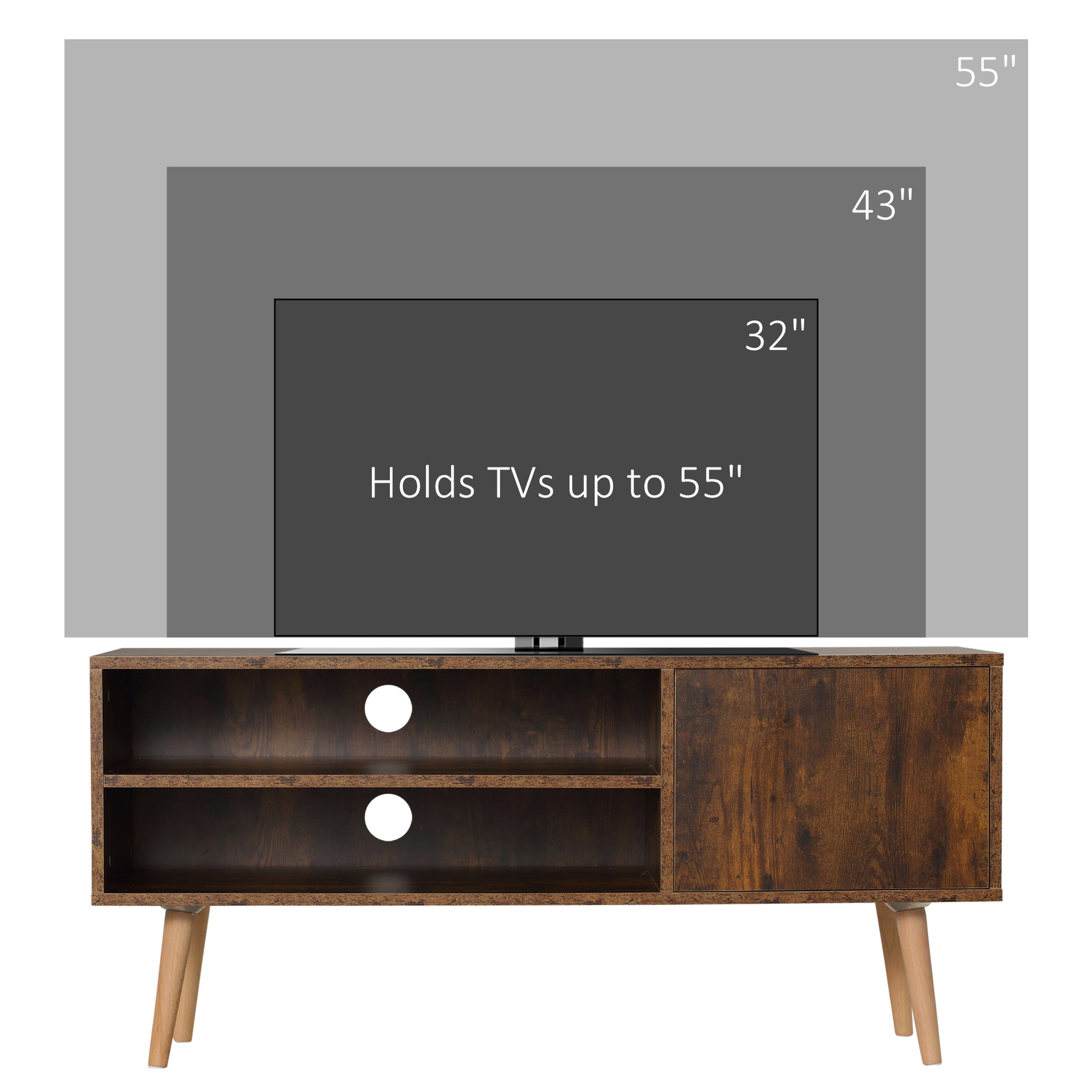 Homcom Wood-Effect TV Cabinet