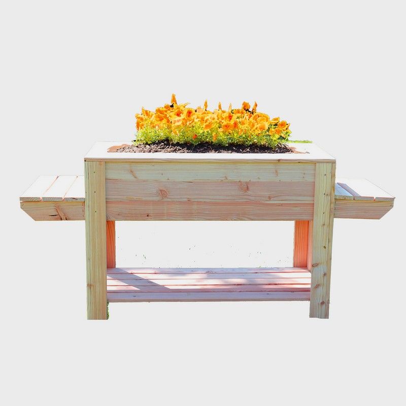 Garden Planter Larch Rectangular 3 Shelf by Shire - 82cm