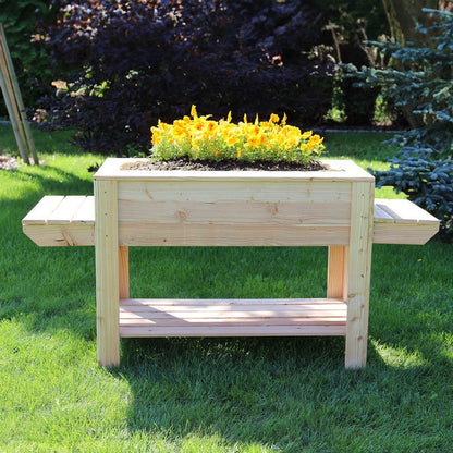 Garden Planter Larch Rectangular 3 Shelf by Shire - 82cm