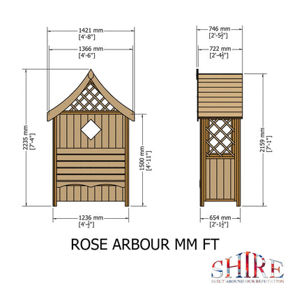 Shire Rose Garden Arbour 5' x 3'