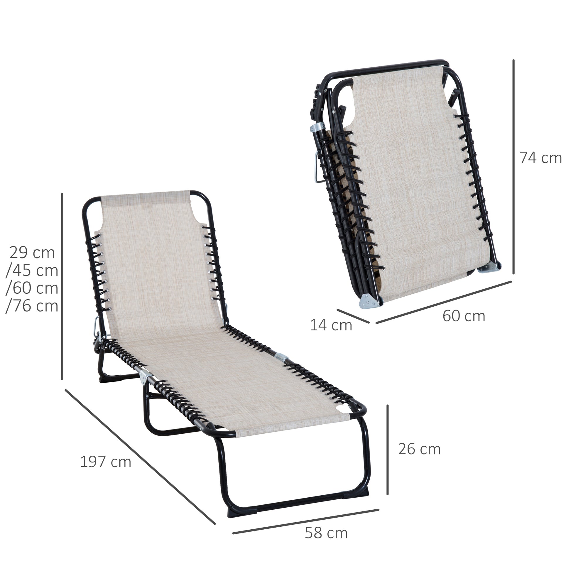 Outsunny Foldable Sun Lounger