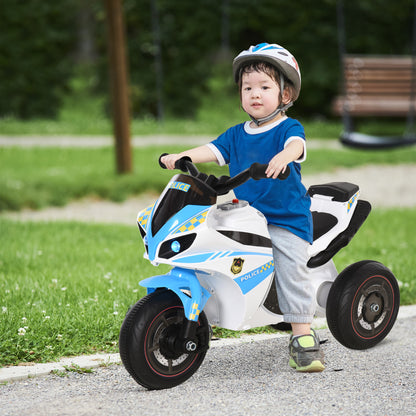 Homcom Toddlers 3-Wheel Plastic Motorcycle Push Walker Blue/White