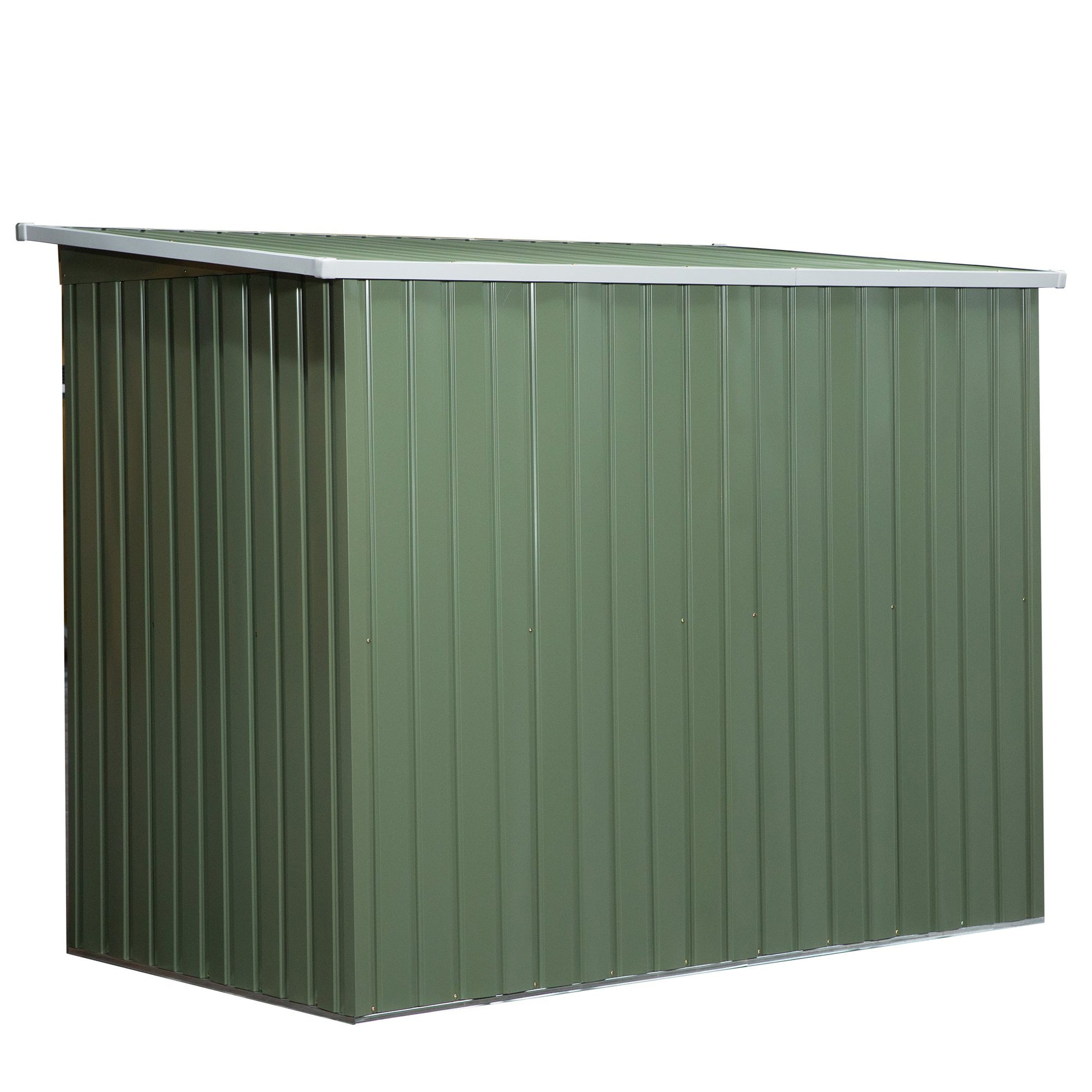 Galvanised 7 x 4' Double Door Pent Garden Store With Ventilation Steel Green by Steadfast