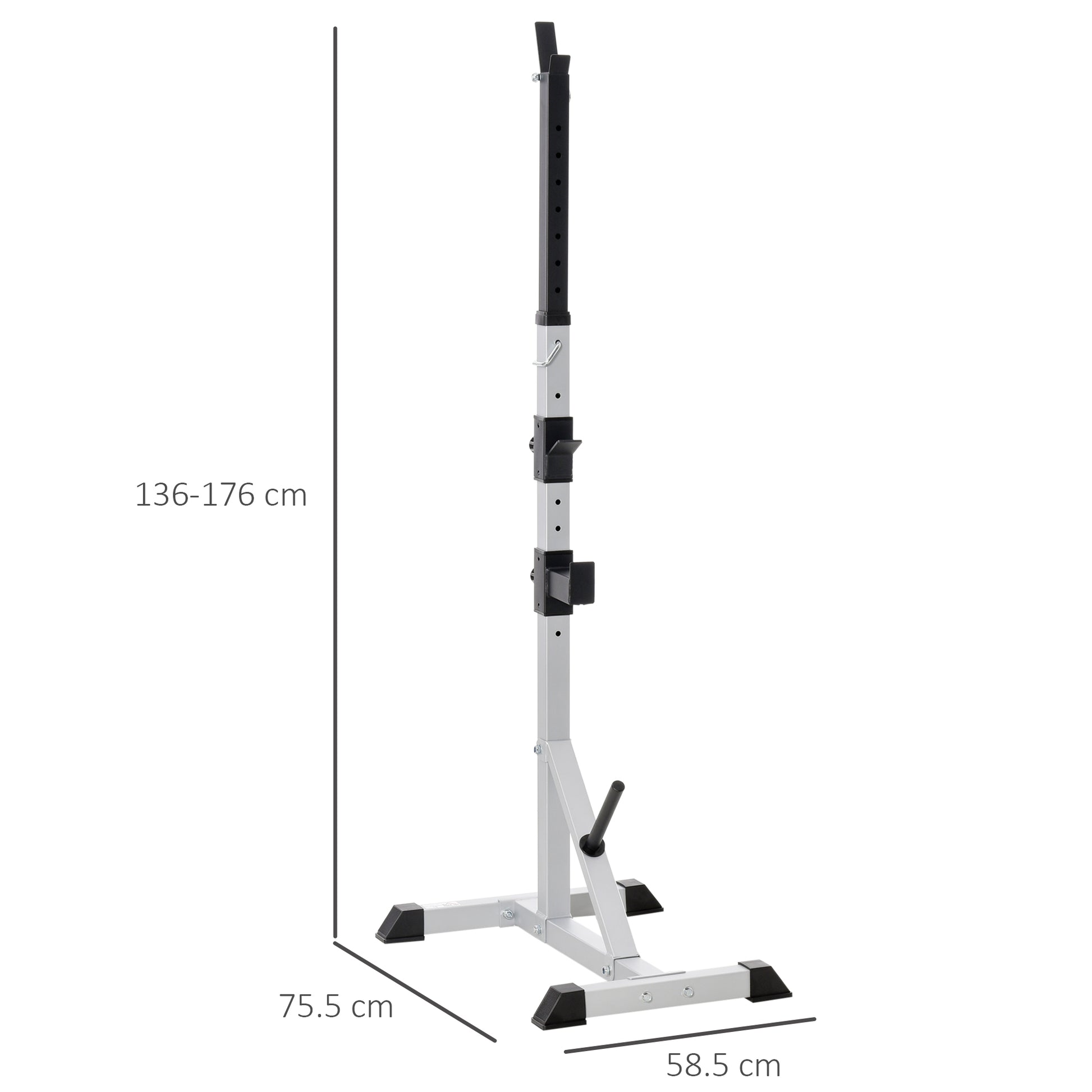 Homcom Weights Bar Barbell Rack Squat Stand Adjustable Portable Weight Lifting Suitable For Home Gym Training Work Out