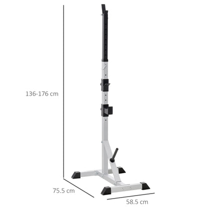 Homcom Weights Bar Barbell Rack Squat Stand Adjustable Portable Weight Lifting Suitable For Home Gym Training Work Out