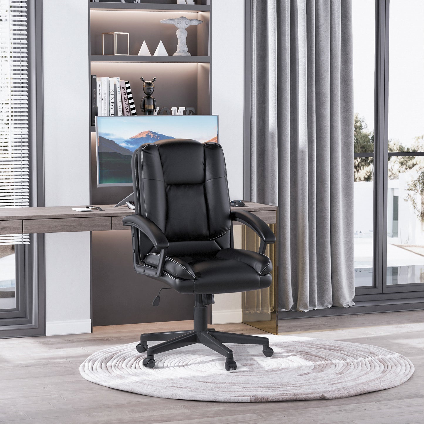 Homcom PU Leather Executive Office Chair-Black