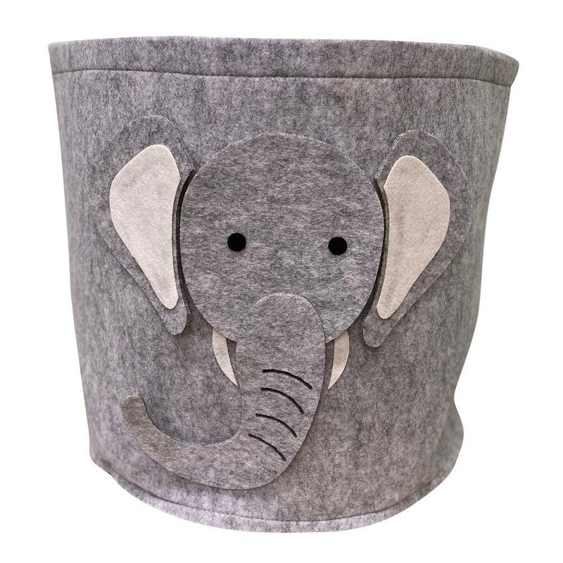 Elephant Fabric Laundry Bin 34 Litres - Grey