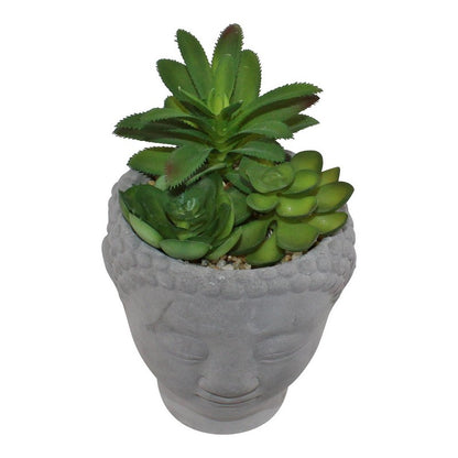 Buddha Faux Succulent Cement Grey - 17cm