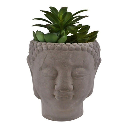 Buddha Faux Succulent Cement Grey - 17cm