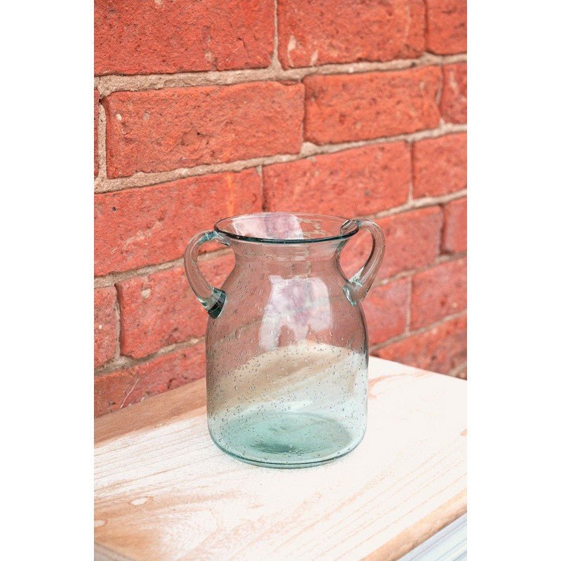 Vase Glass with Bubble Pattern - 17cm