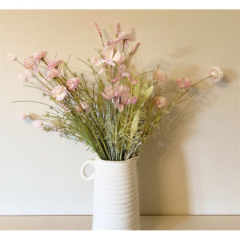 5x Wild Flower Artificial Stem Pink - 51cm