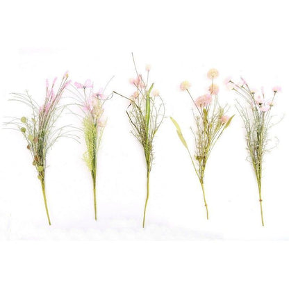 5x Wild Flower Artificial Stem Pink - 51cm