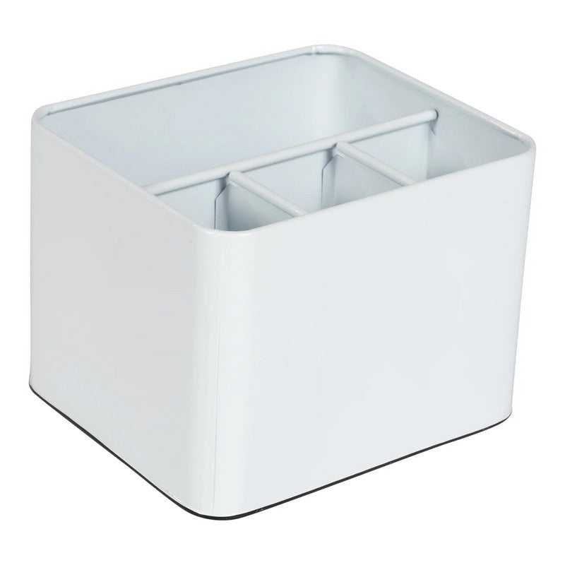 Metal Utensil Holder 4 Compartments 3.7 Litres - White