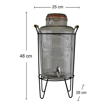 Juice Dispenser Glass & Metal - 48cm