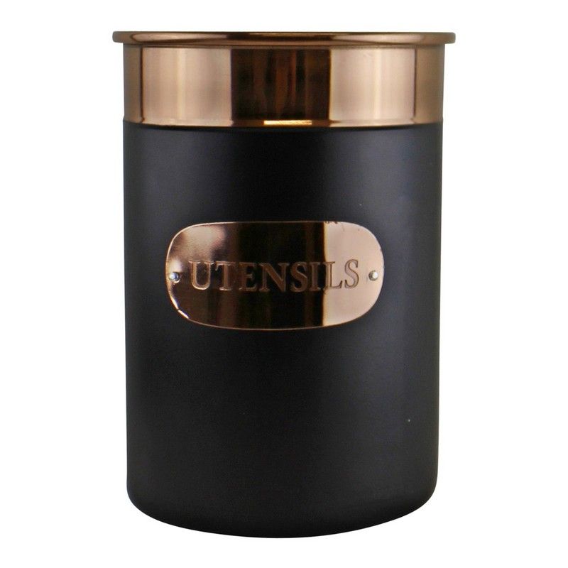 Metal Utensil Holder 2.2 Litres - Black & Copper