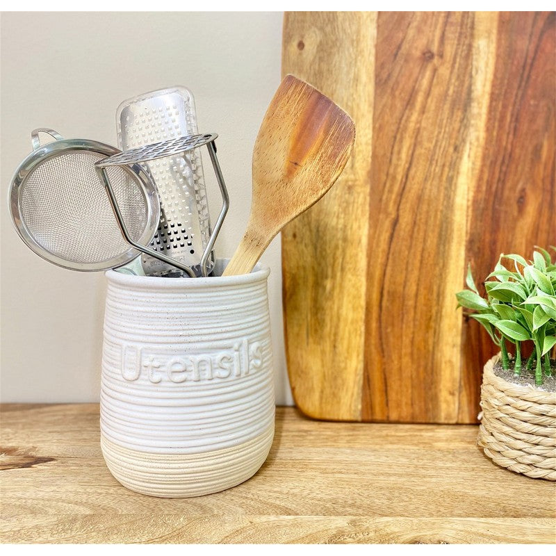 Ceramic Utensil Holder 1.84 Litres - White