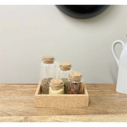 4 x Glass Jars Cork Lid - Clear