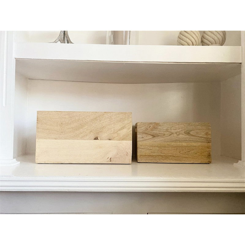 2 x Cheese & Wine Wood Crates - Natural