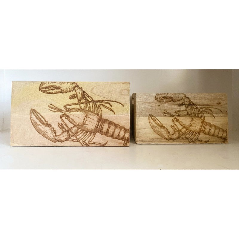 2 x Lobster Wood Crates - Natural