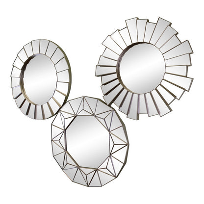 3 Deco Wall Mirrors Plastic 39cm