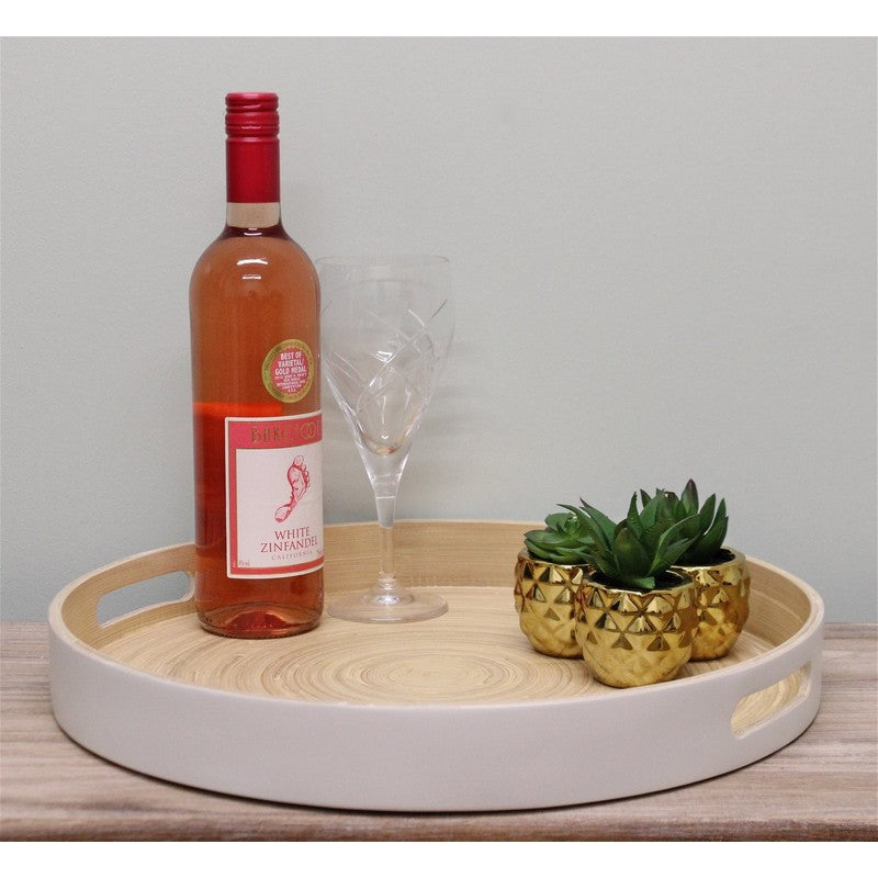 Tray Bamboo White - 40cm