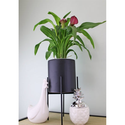 Planter Ceramic Black - 29cm