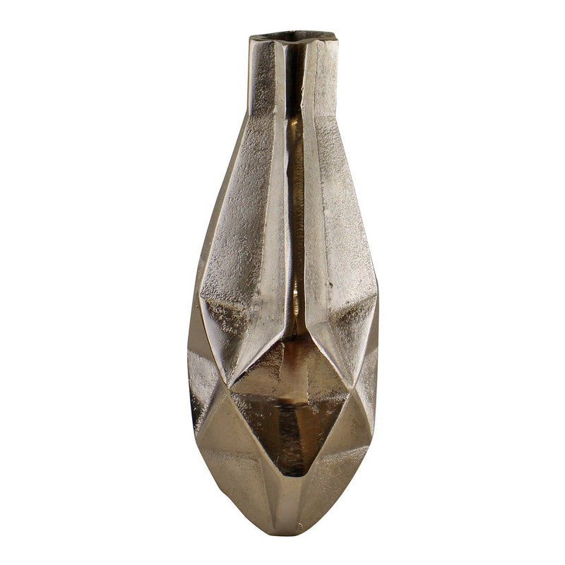 Geometric Vase Aluminium Silver - 31cm