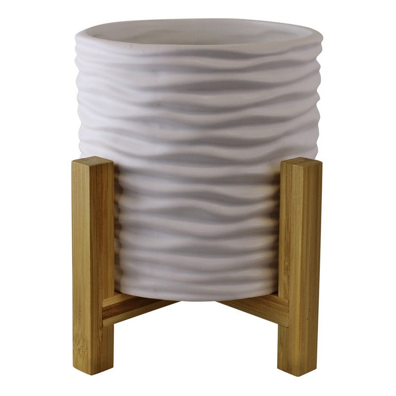 Planter Stoneware White - 15cm