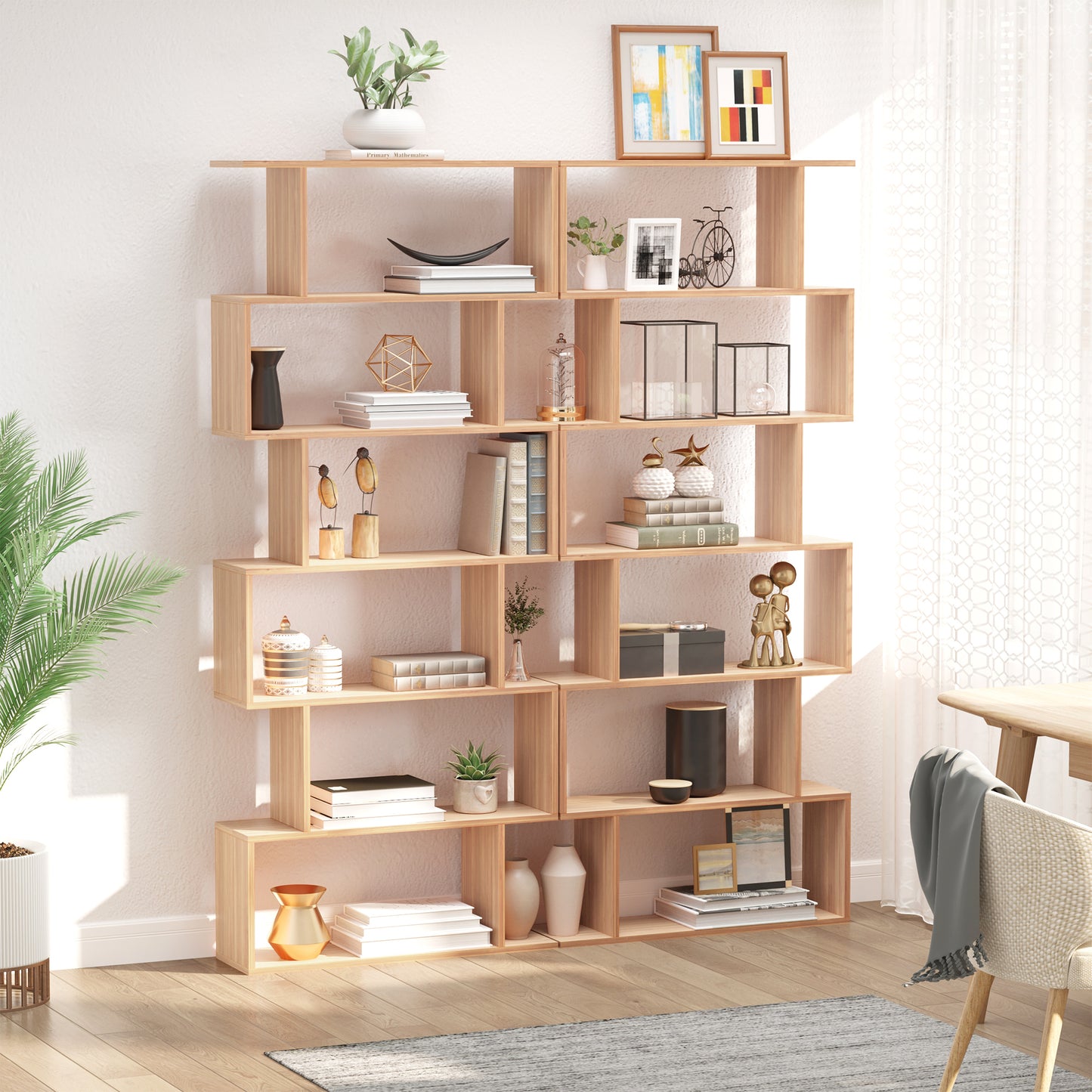 Homcom 6-Tier S-Shaped Shelf Unit